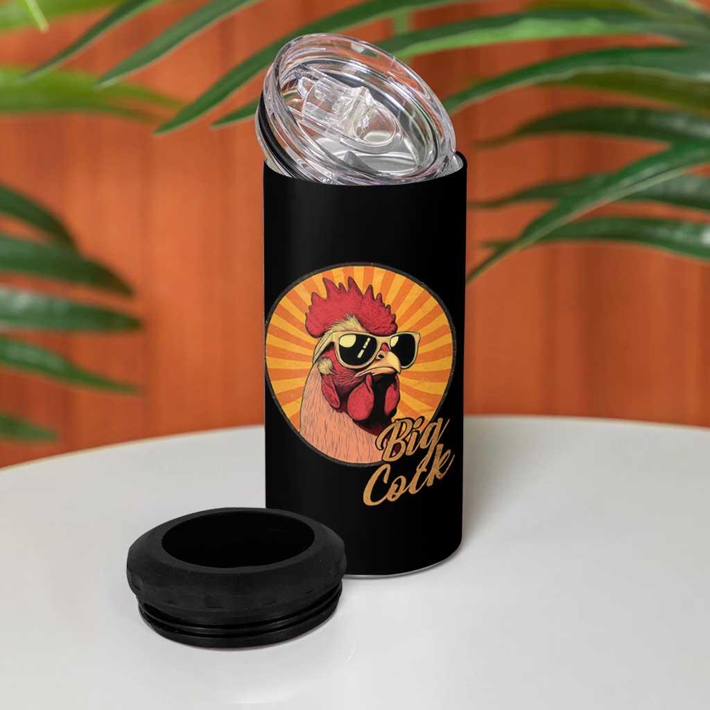 Funny Big Cock Chicken 4 in 1 Can Cooler Tumbler Raunchy Inappropriate Adult Humor - Wonder Print Shop