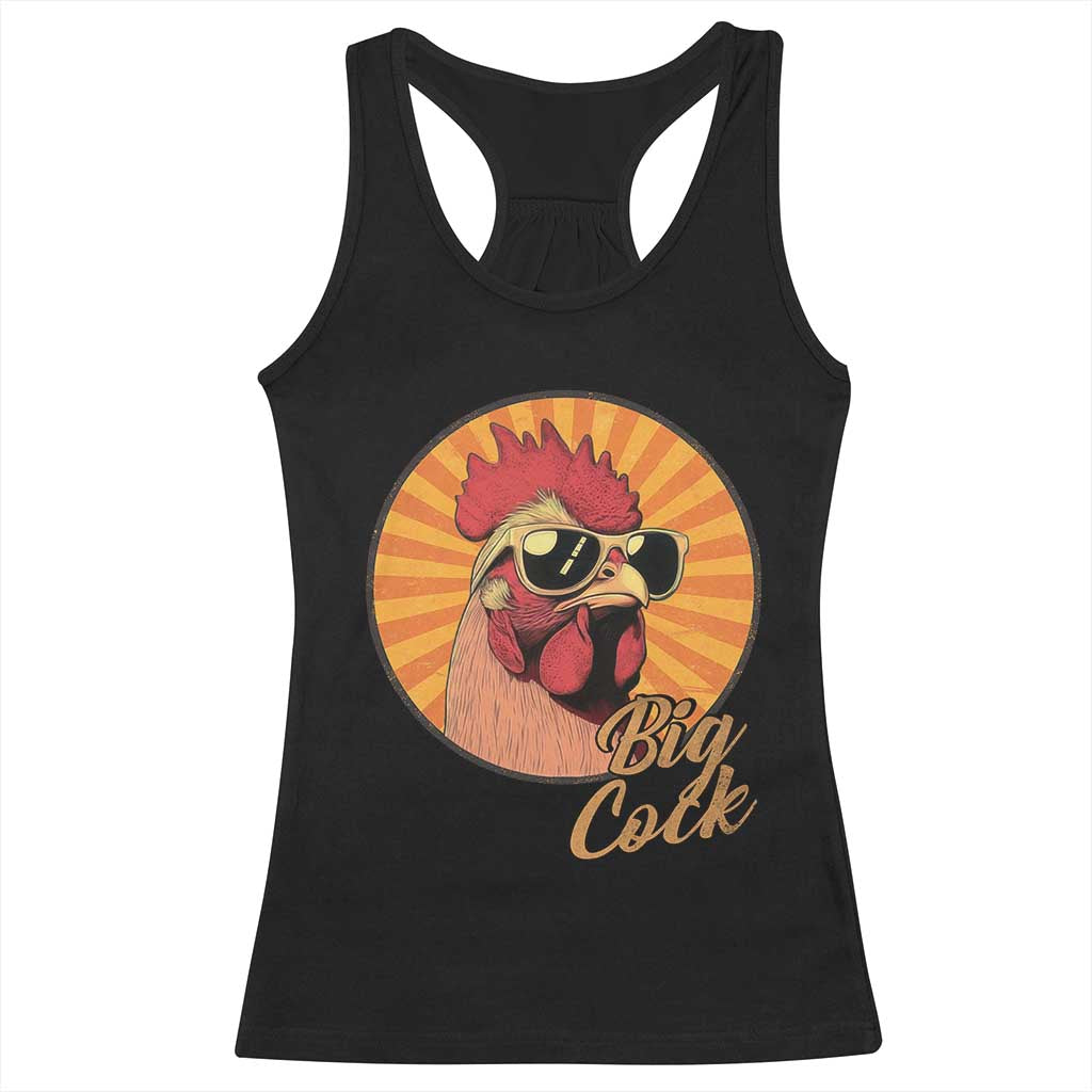Funny Big Cock Chicken Racerback Tank Top Raunchy Inappropriate Adult Humor - Wonder Print Shop