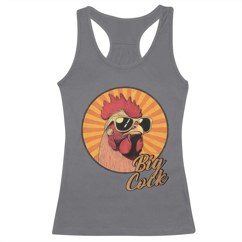 Funny Big Cock Chicken Racerback Tank Top Raunchy Inappropriate Adult Humor - Wonder Print Shop