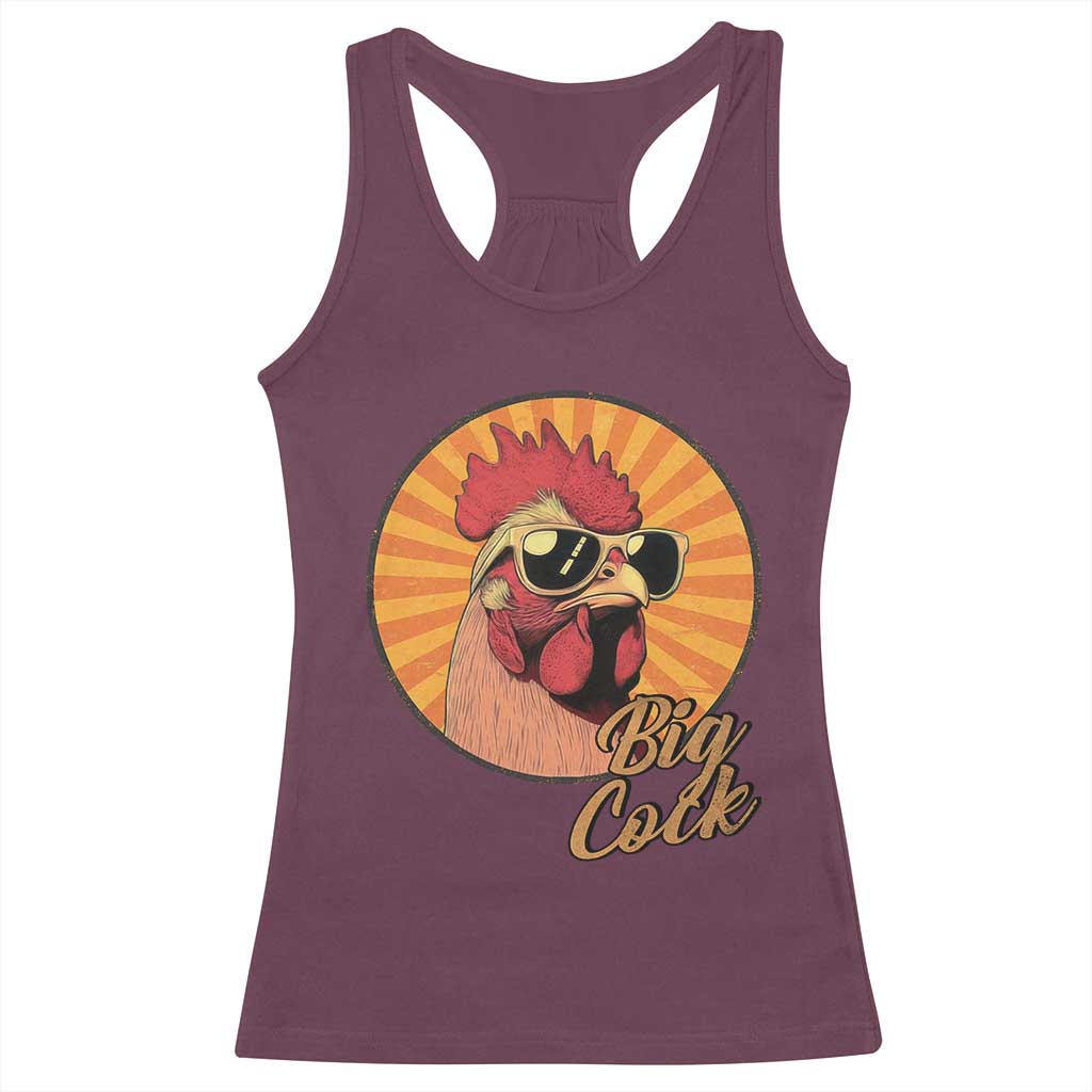 Funny Big Cock Chicken Racerback Tank Top Raunchy Inappropriate Adult Humor - Wonder Print Shop