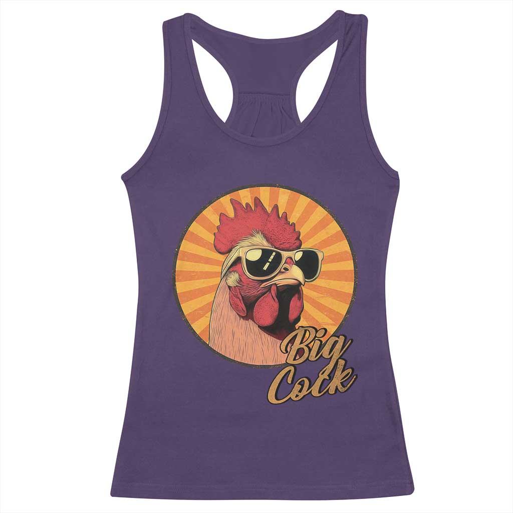 Funny Big Cock Chicken Racerback Tank Top Raunchy Inappropriate Adult Humor - Wonder Print Shop