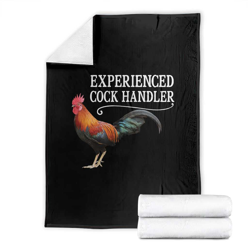 Funny Experienced Cock Handler Throw Blanket Raunchy Inappropriate Adult Humor Chicken - Wonder Print Shop