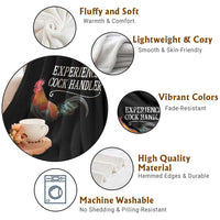 Funny Experienced Cock Handler Throw Blanket Raunchy Inappropriate Adult Humor Chicken - Wonder Print Shop