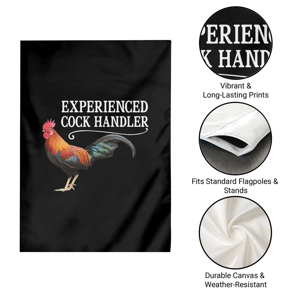 Funny Experienced Cock Handler Garden Flag Raunchy Inappropriate Adult Humor Chicken - Wonder Print Shop