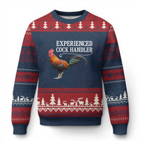 Funny Experienced Cock Handler Ugly Christmas Sweater Raunchy Inappropriate Adult Humor Chicken - Wonder Print Shop