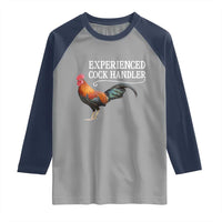 Funny Experienced Cock Handler Raglan Shirt Raunchy Inappropriate Adult Humor Chicken - Wonder Print Shop