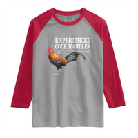 Funny Experienced Cock Handler Raglan Shirt Raunchy Inappropriate Adult Humor Chicken - Wonder Print Shop