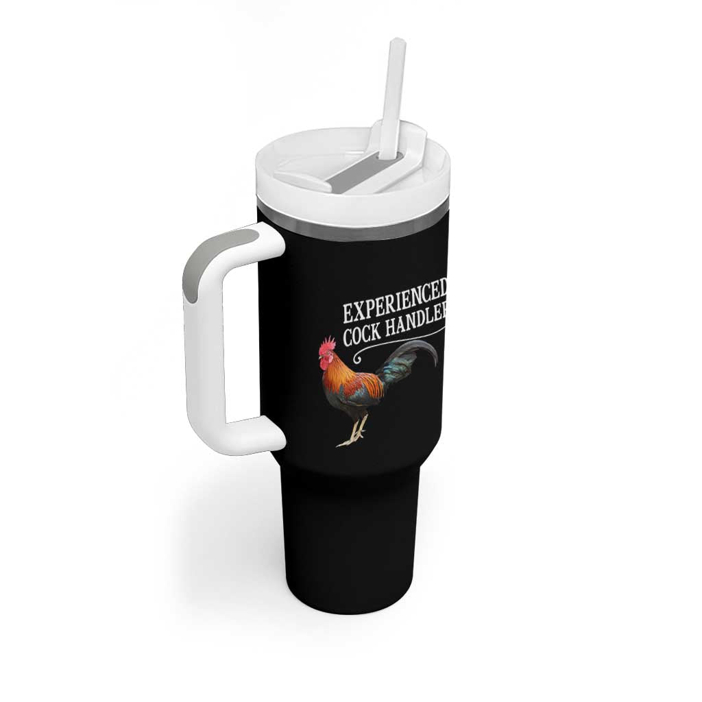 Funny Experienced Cock Handler Tumbler With Handle Raunchy Inappropriate Adult Humor Chicken - Wonder Print Shop