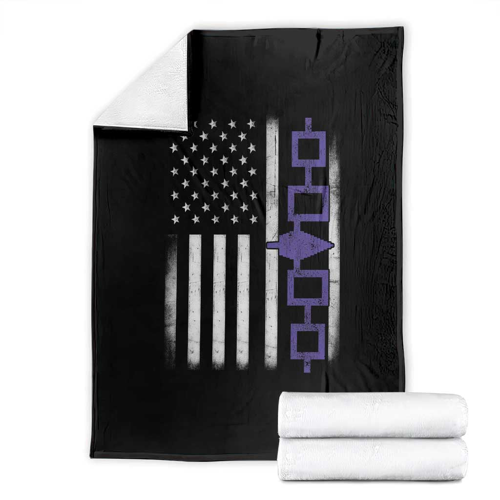 Haudenosaunee Iroquois USA Flag Native American Throw Blanket - Wonder Print Shop