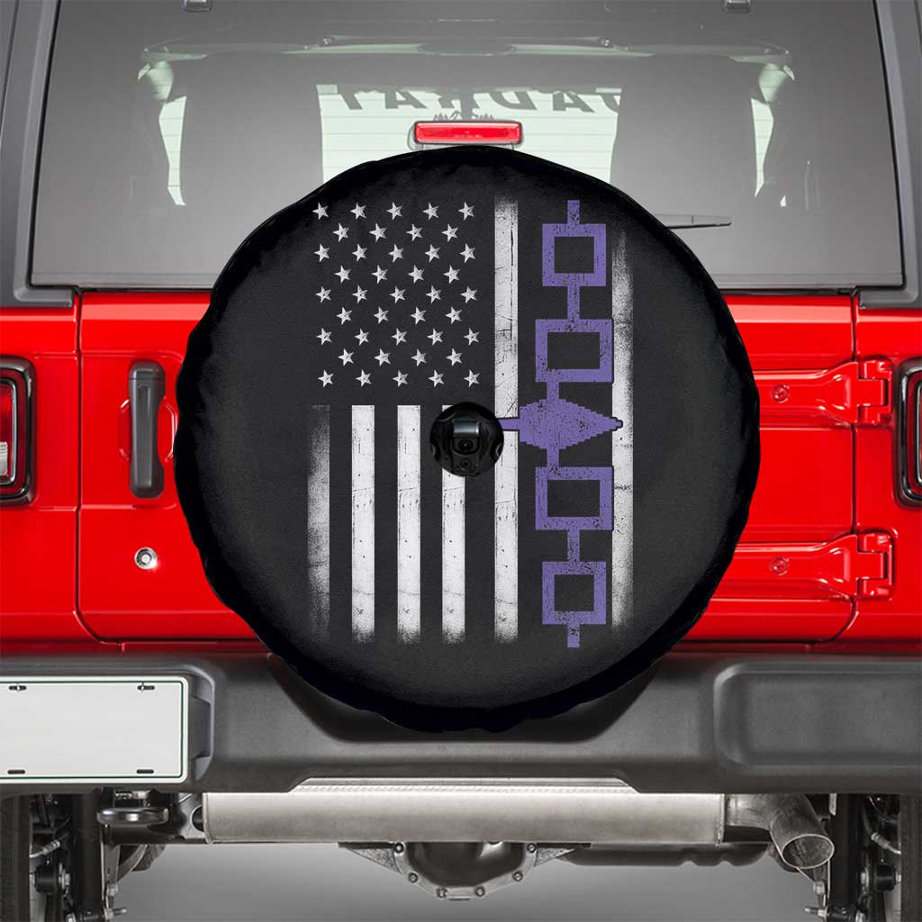 Haudenosaunee Iroquois USA Flag Native American Spare Tire Cover - Wonder Print Shop