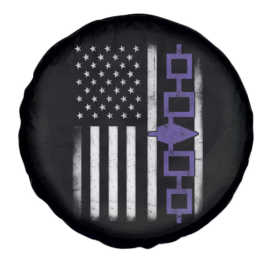 Haudenosaunee Iroquois USA Flag Native American Spare Tire Cover - Wonder Print Shop