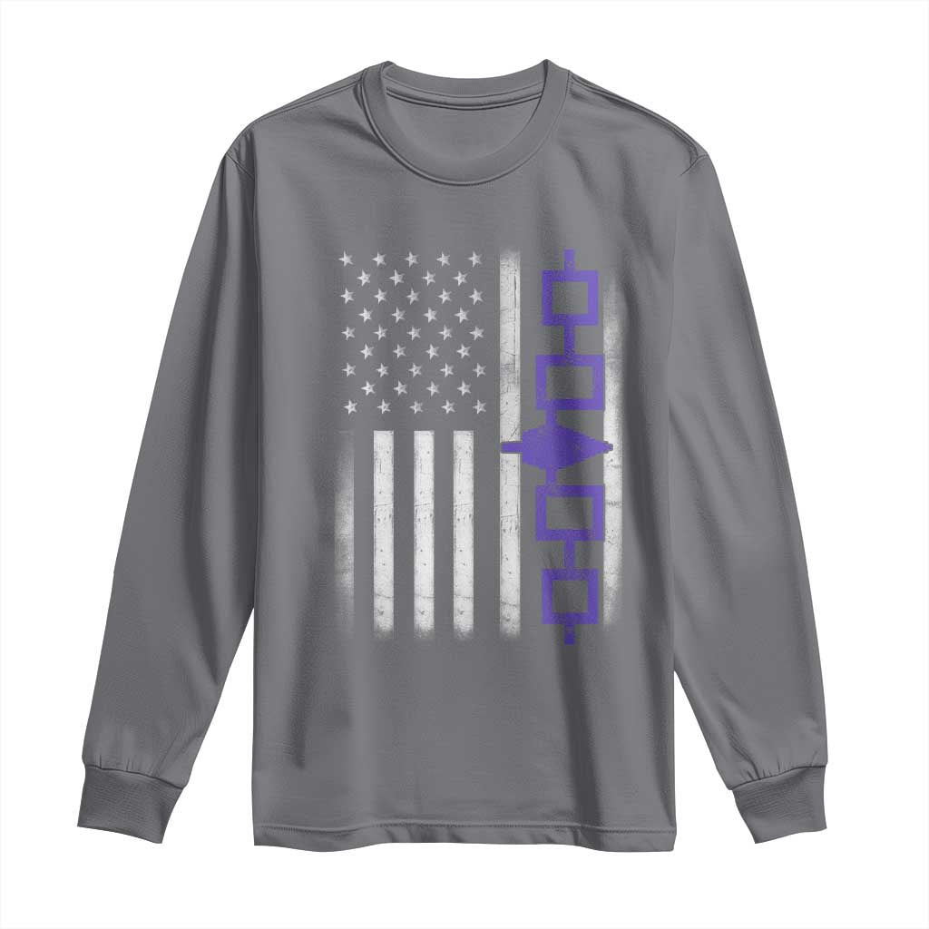 Haudenosaunee Iroquois USA Flag Native American Long Sleeve Shirt - Wonder Print Shop