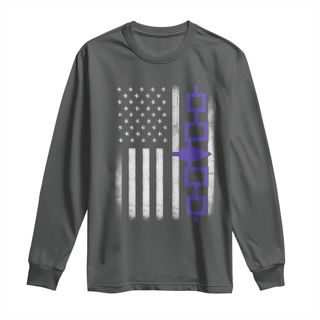 Haudenosaunee Iroquois USA Flag Native American Long Sleeve Shirt - Wonder Print Shop