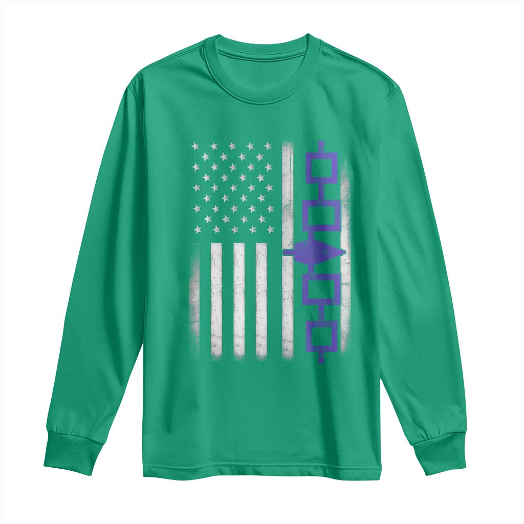 Haudenosaunee Iroquois USA Flag Native American Long Sleeve Shirt - Wonder Print Shop