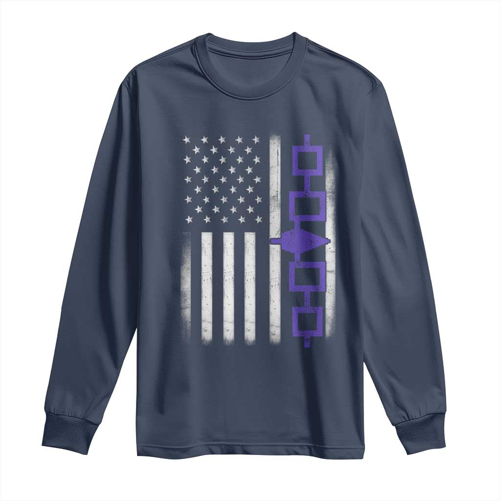 Haudenosaunee Iroquois USA Flag Native American Long Sleeve Shirt - Wonder Print Shop
