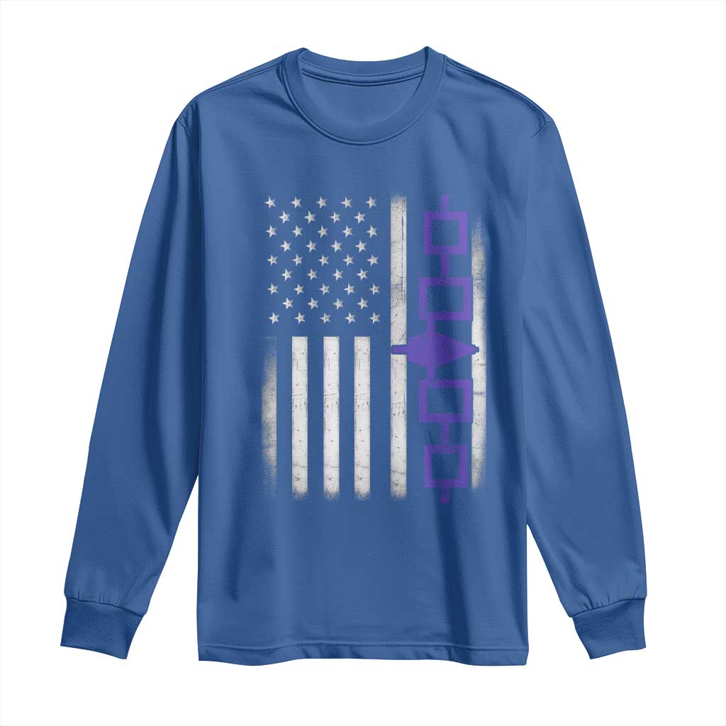 Haudenosaunee Iroquois USA Flag Native American Long Sleeve Shirt - Wonder Print Shop