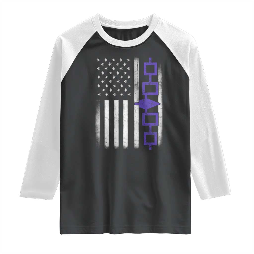 Haudenosaunee Iroquois USA Flag Native American Raglan Shirt - Wonder Print Shop