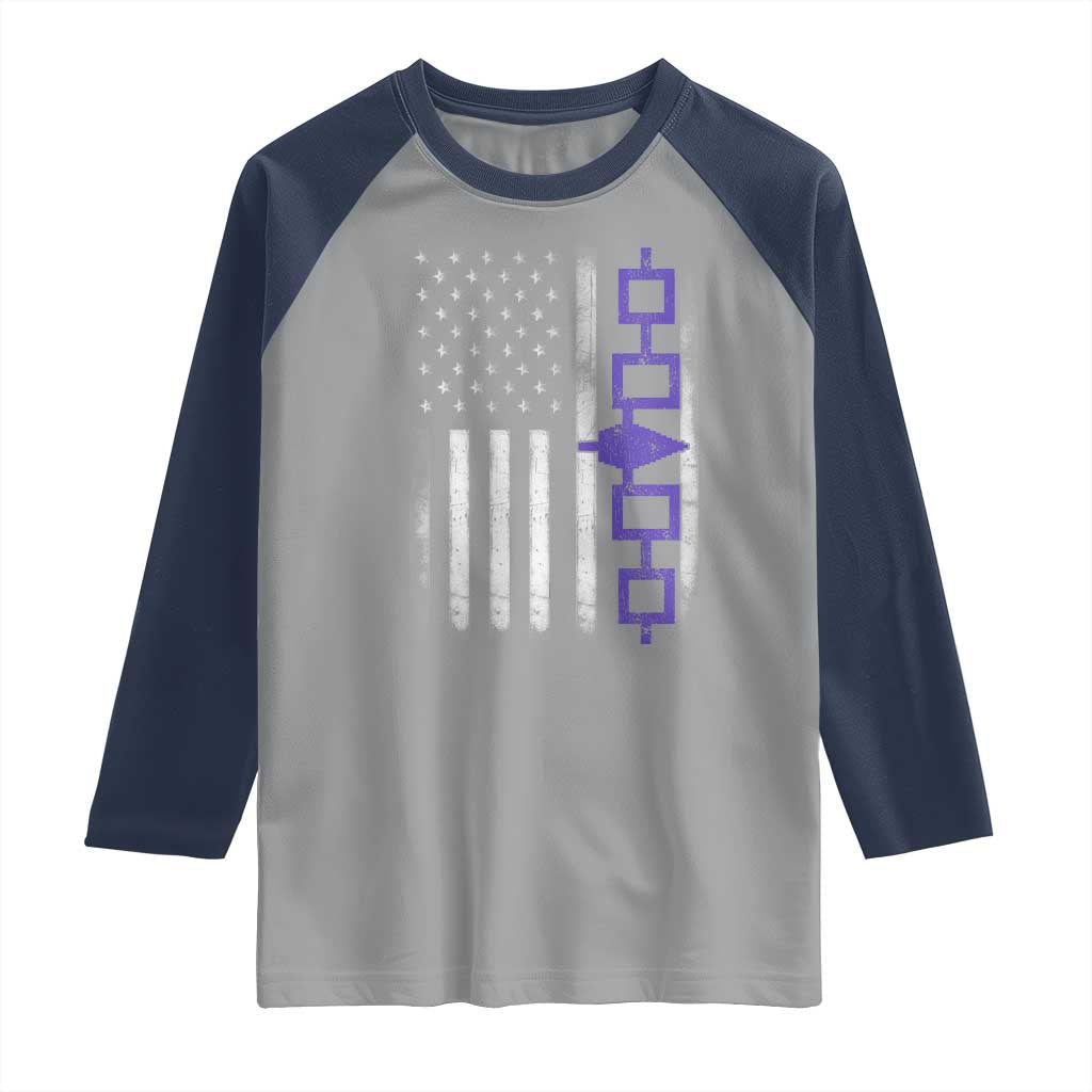 Haudenosaunee Iroquois USA Flag Native American Raglan Shirt - Wonder Print Shop