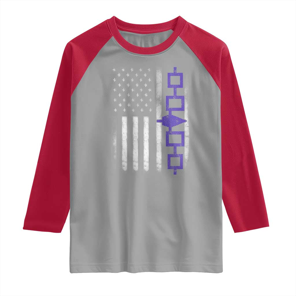 Haudenosaunee Iroquois USA Flag Native American Raglan Shirt - Wonder Print Shop