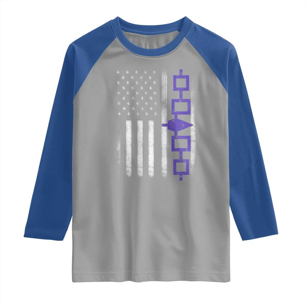 Haudenosaunee Iroquois USA Flag Native American Raglan Shirt - Wonder Print Shop