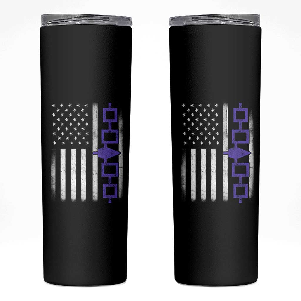 Haudenosaunee Iroquois USA Flag Native American Skinny Tumbler - Wonder Print Shop