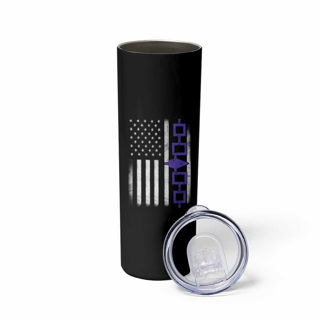 Haudenosaunee Iroquois USA Flag Native American Skinny Tumbler - Wonder Print Shop