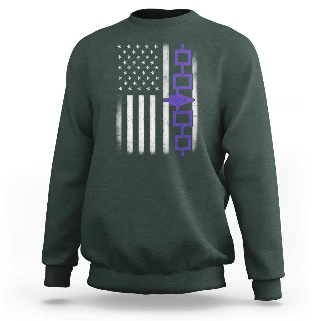 Haudenosaunee Iroquois USA Flag Native American Sweatshirt - Wonder Print Shop