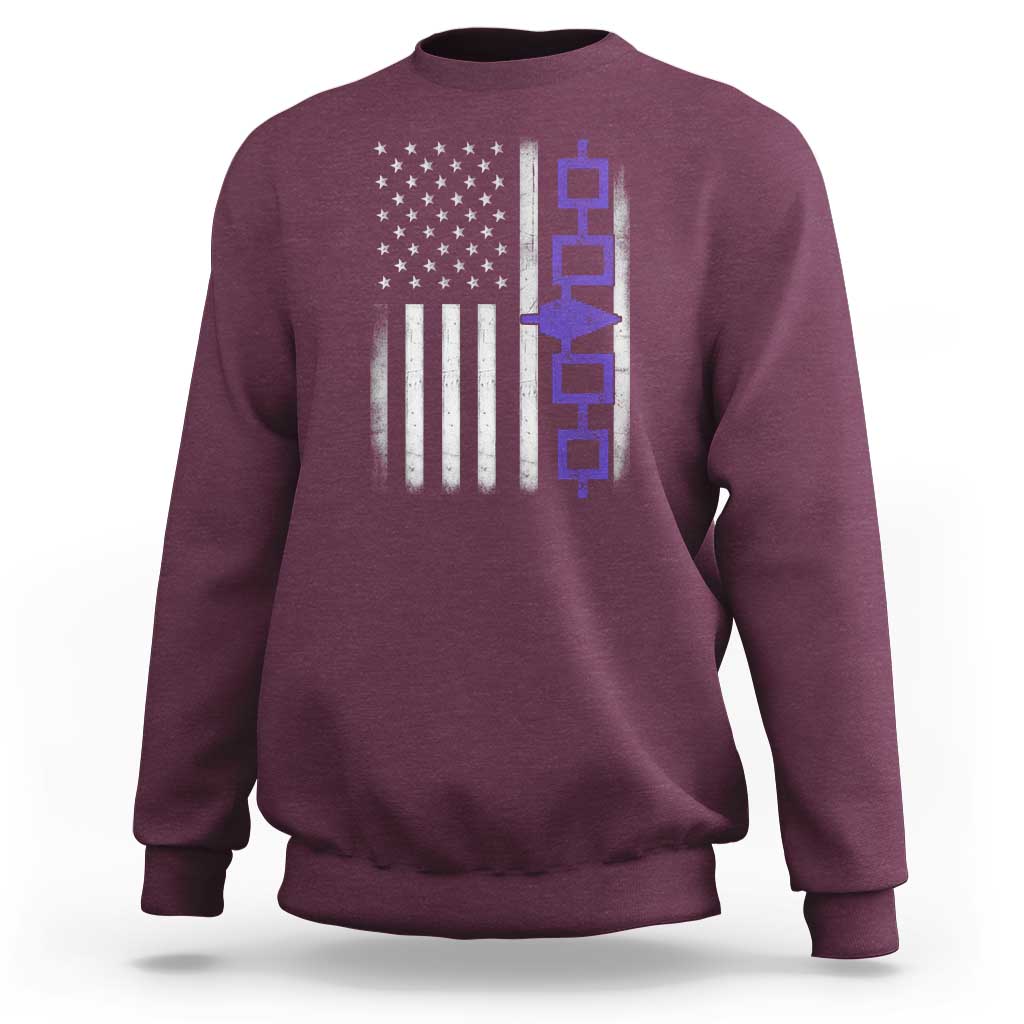 Haudenosaunee Iroquois USA Flag Native American Sweatshirt - Wonder Print Shop