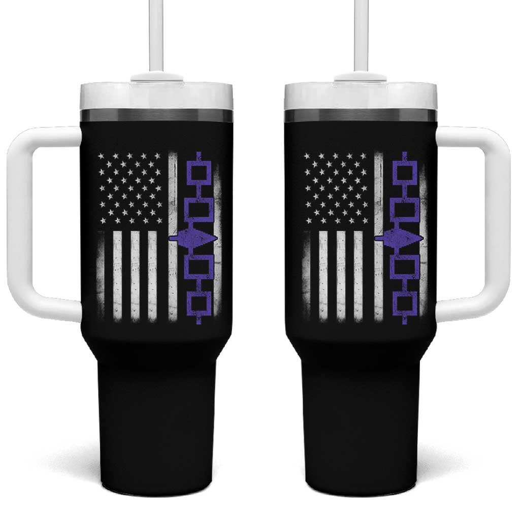 Haudenosaunee Iroquois USA Flag Native American Tumbler With Handle - Wonder Print Shop