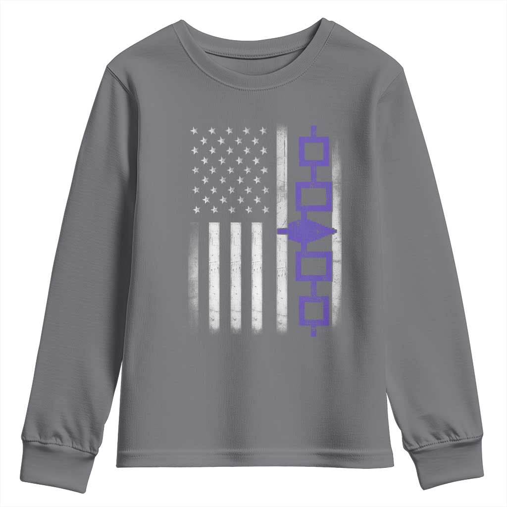 Haudenosaunee Iroquois USA Flag Native American Youth Sweatshirt - Wonder Print Shop