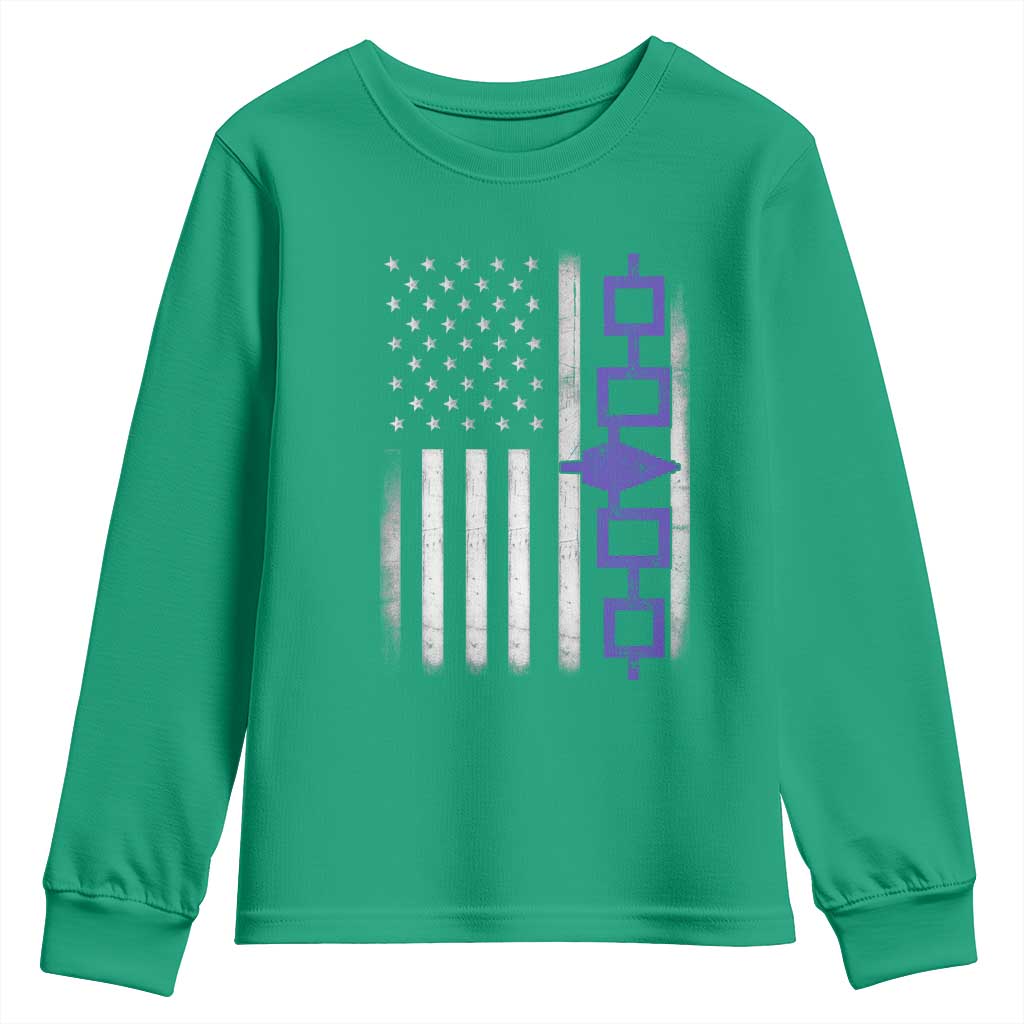 Haudenosaunee Iroquois USA Flag Native American Youth Sweatshirt - Wonder Print Shop