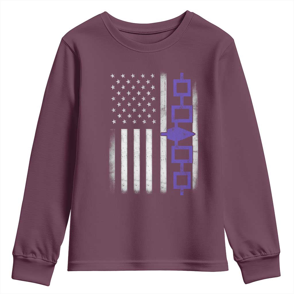 Haudenosaunee Iroquois USA Flag Native American Youth Sweatshirt - Wonder Print Shop
