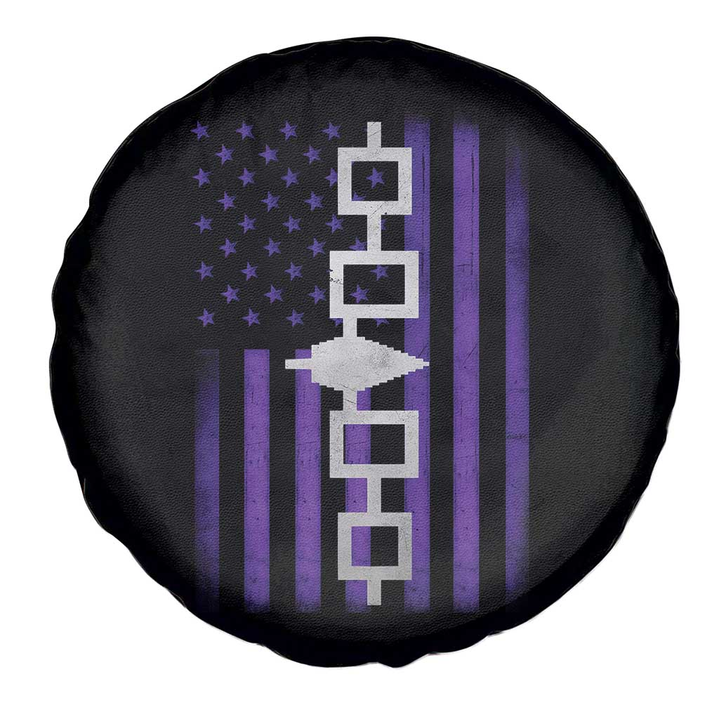 Haudenosaunee Iroquois Pride USA Flag Native American Spare Tire Cover - Wonder Print Shop