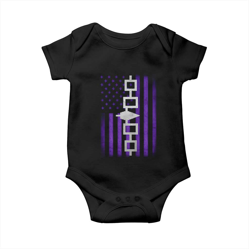 Haudenosaunee Iroquois Pride USA Flag Native American Baby Onesie - Wonder Print Shop