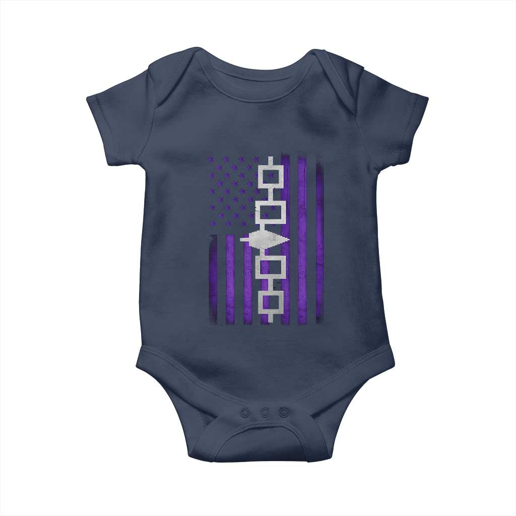 Haudenosaunee Iroquois Pride USA Flag Native American Baby Onesie - Wonder Print Shop