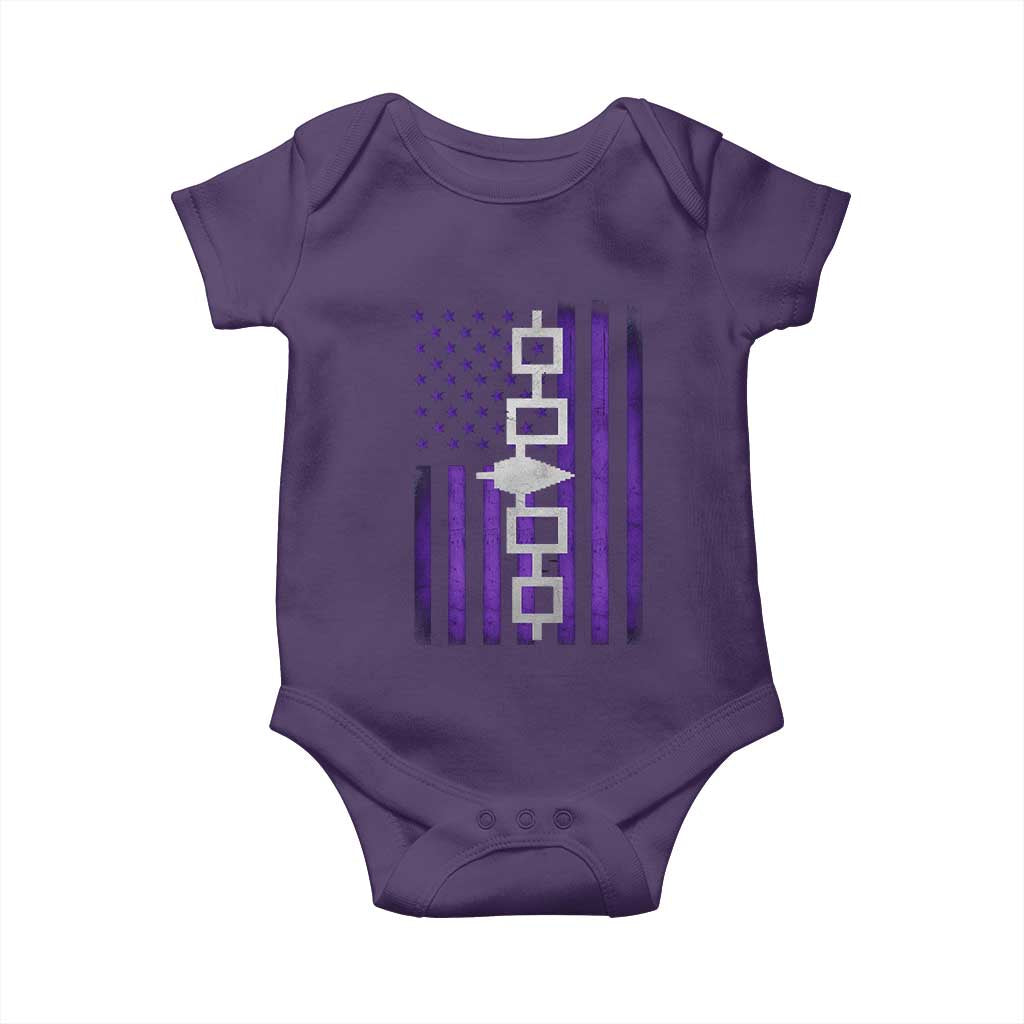 Haudenosaunee Iroquois Pride USA Flag Native American Baby Onesie - Wonder Print Shop