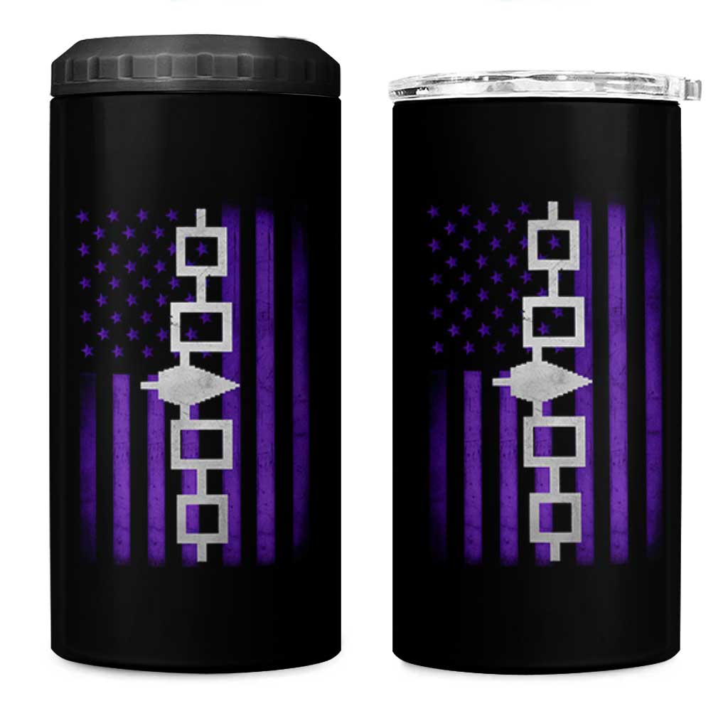 Haudenosaunee Iroquois Pride USA Flag Native American 4 in 1 Can Cooler Tumbler - Wonder Print Shop