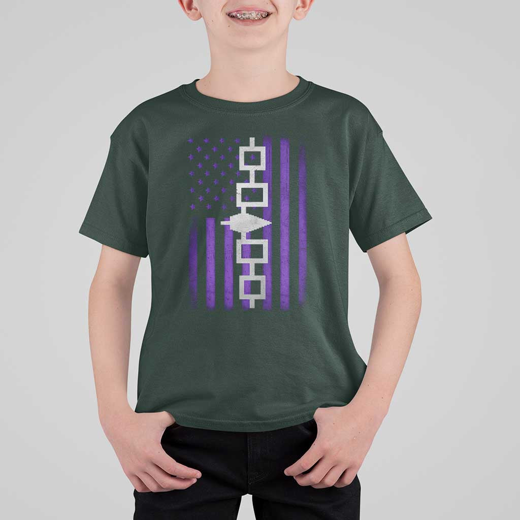Haudenosaunee Iroquois Pride USA Flag Native American T Shirt For Kid - Wonder Print Shop