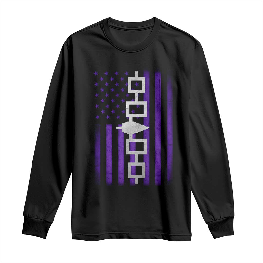 Haudenosaunee Iroquois Pride USA Flag Native American Long Sleeve Shirt - Wonder Print Shop