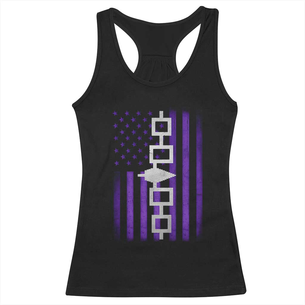 Haudenosaunee Iroquois Pride USA Flag Native American Racerback Tank Top - Wonder Print Shop
