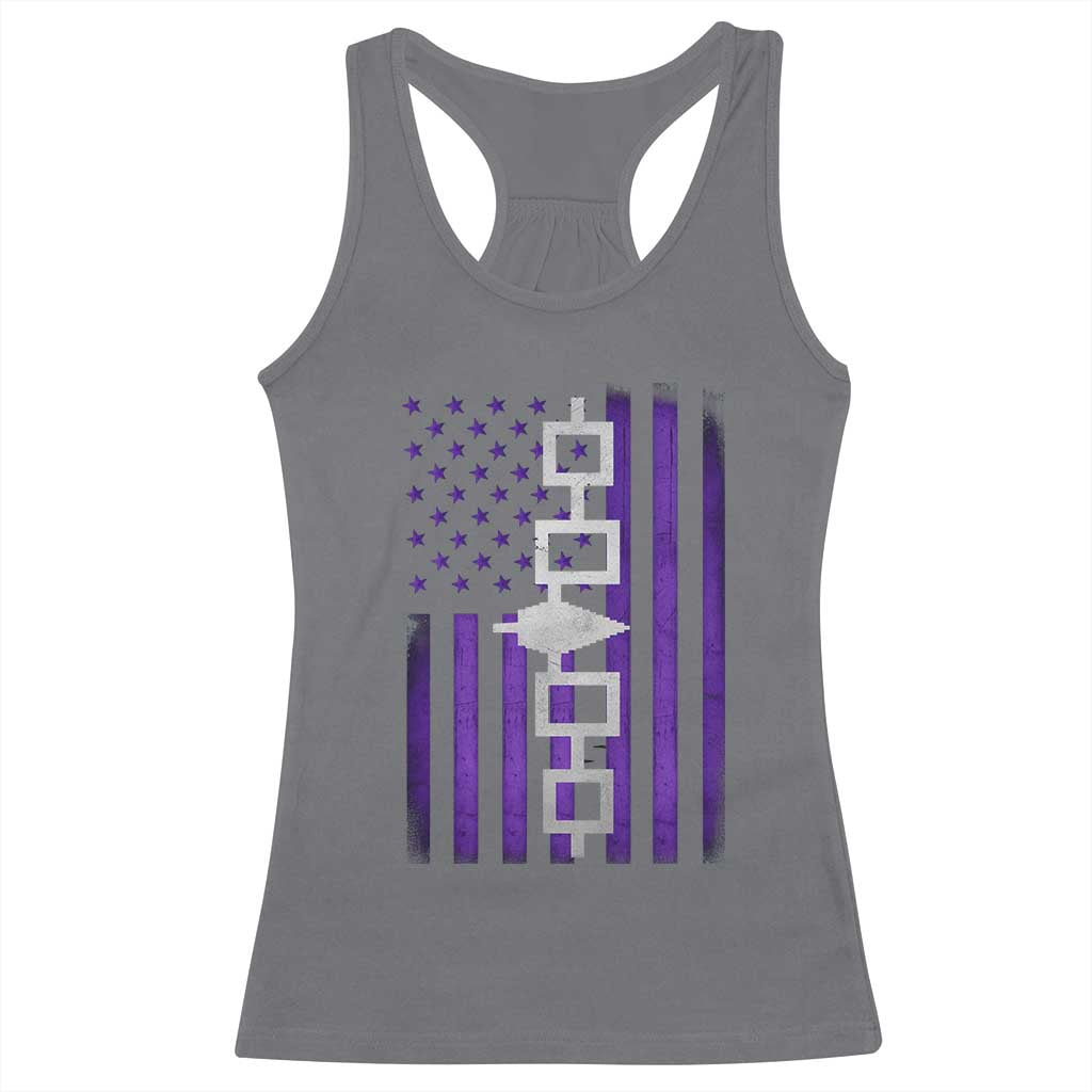 Haudenosaunee Iroquois Pride USA Flag Native American Racerback Tank Top - Wonder Print Shop