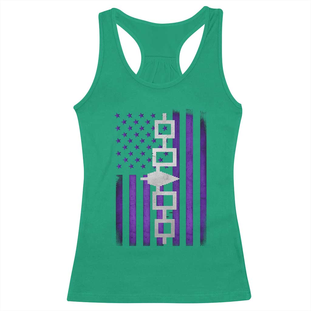 Haudenosaunee Iroquois Pride USA Flag Native American Racerback Tank Top - Wonder Print Shop