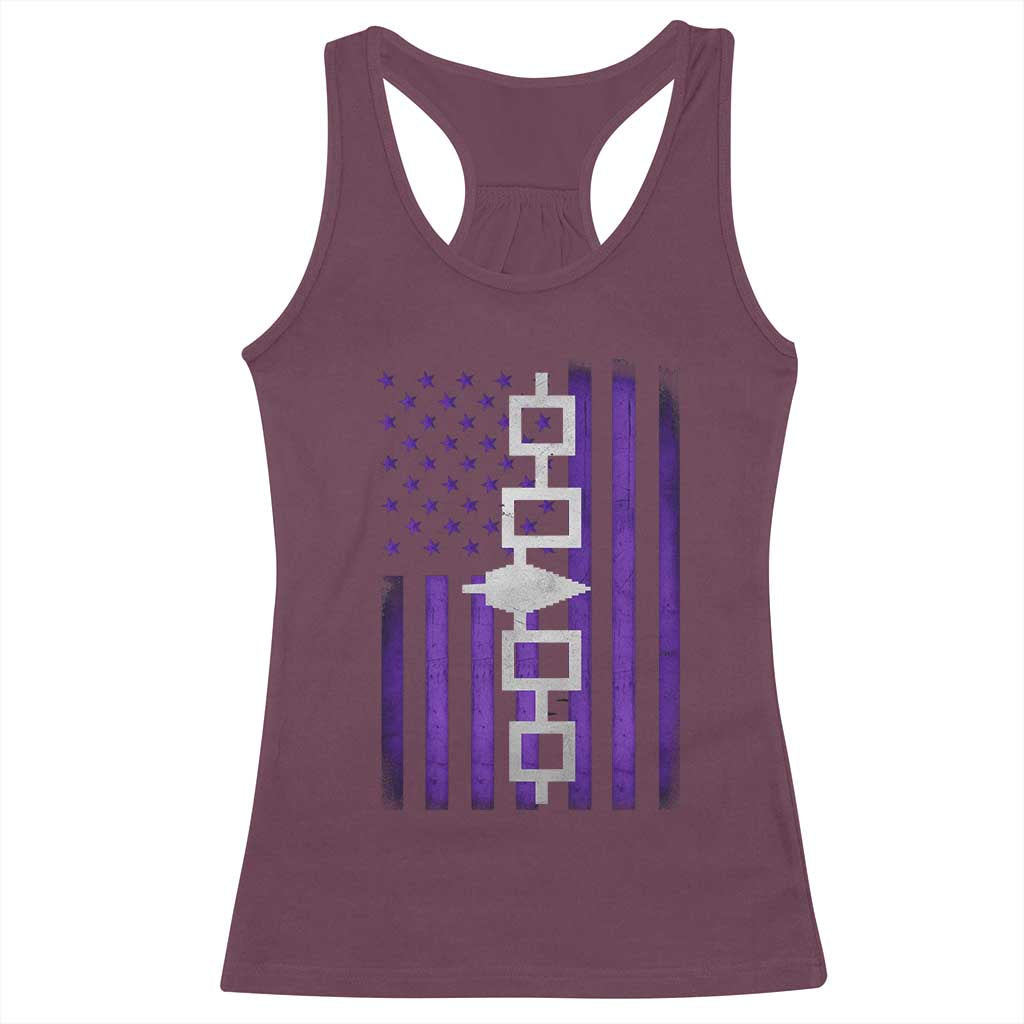 Haudenosaunee Iroquois Pride USA Flag Native American Racerback Tank Top - Wonder Print Shop