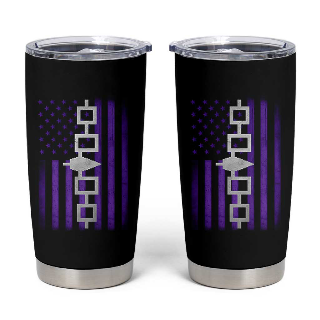 Haudenosaunee Iroquois Pride USA Flag Native American Tumbler Cup - Wonder Print Shop