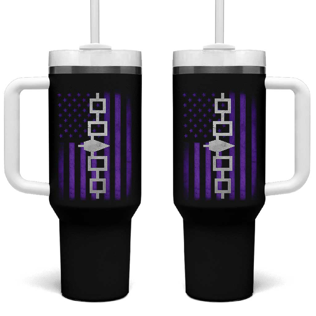 Haudenosaunee Iroquois Pride USA Flag Native American Tumbler With Handle - Wonder Print Shop