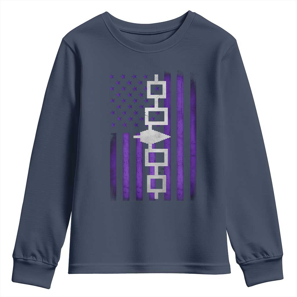 Haudenosaunee Iroquois Pride USA Flag Native American Youth Sweatshirt - Wonder Print Shop