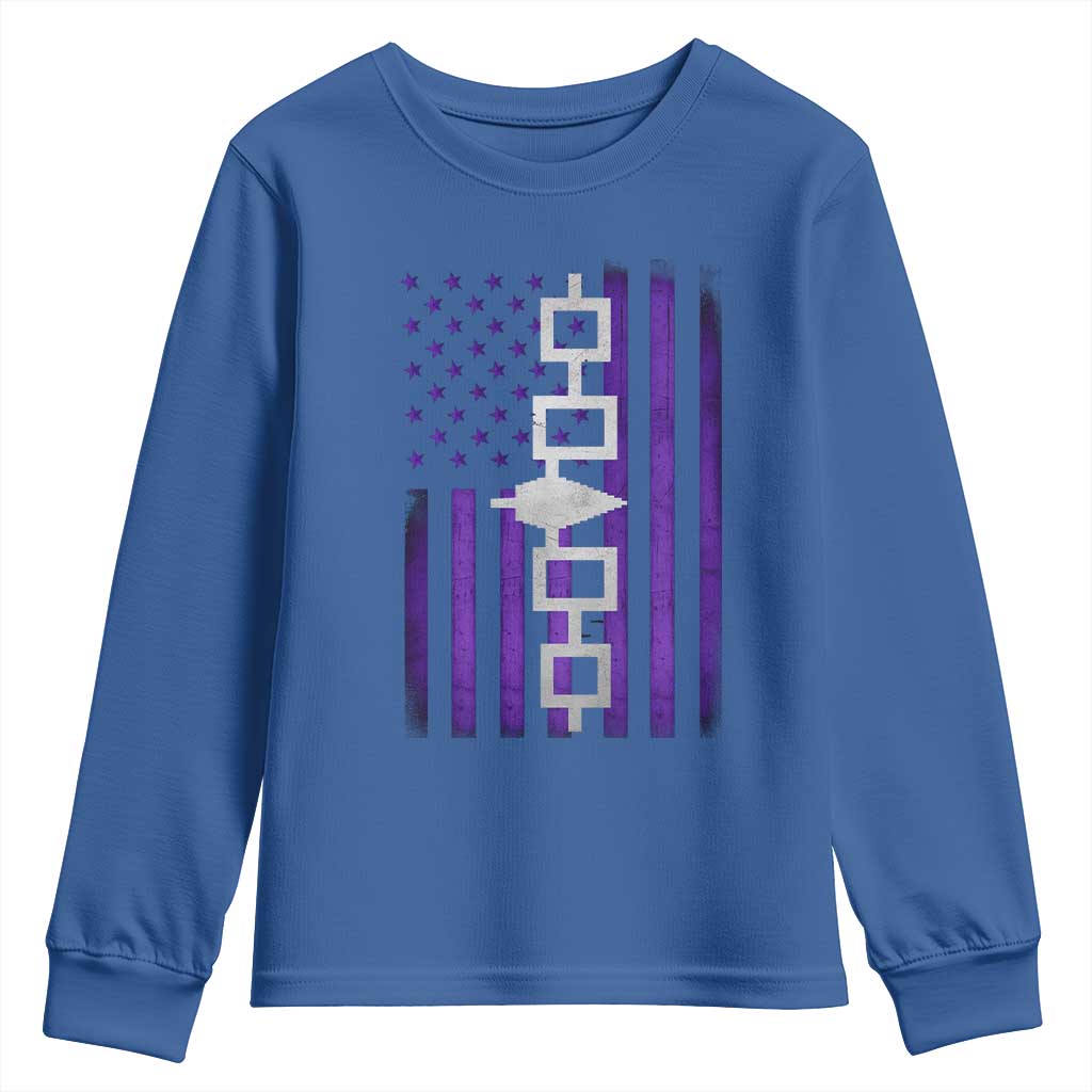 Haudenosaunee Iroquois Pride USA Flag Native American Youth Sweatshirt - Wonder Print Shop
