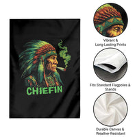 Funny Chiefin Weed Indian Native American Marijuana Garden Flag - Wonder Print Shop