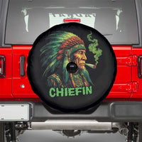 Funny Chiefin Weed Indian Native American Marijuana Spare Tire Cover - Wonder Print Shop