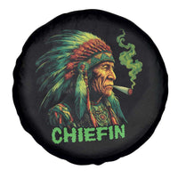 Funny Chiefin Weed Indian Native American Marijuana Spare Tire Cover - Wonder Print Shop